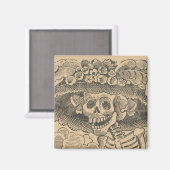 Calavera Catrina (Dapper Skeleton) (エレガントスカル) マグネット (正面/裏面)