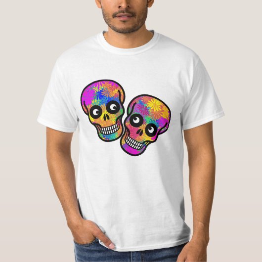 Calavera Couple Dia De Los Muertos  Tシャツ (正面)