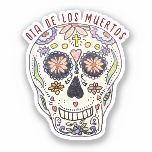 Calavera Dia De Los Muertos シール (正面)