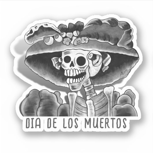 Calavera Dia De Los Muertos シール (正面)
