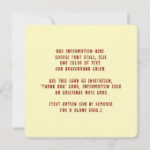 Calavera Dia De Los Muertos 招待状 (裏面)