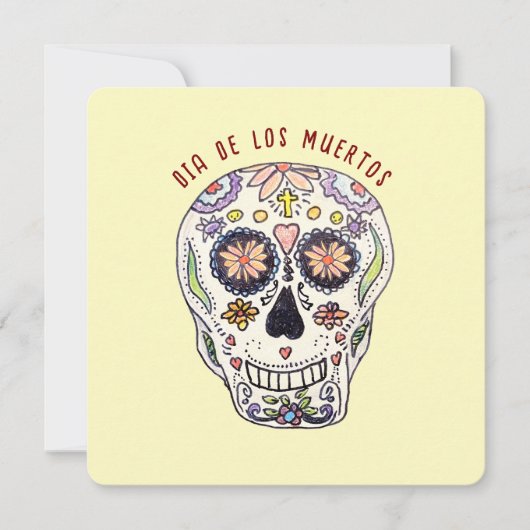 Calavera Dia De Los Muertos 招待状 (正面)