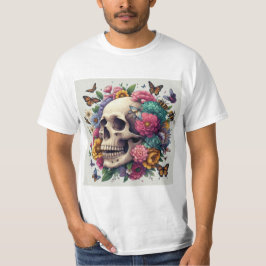 Calavera Floral: Belleza y Muerte Tシャツ