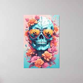Calavera Floral Colorida キャンバスプリント