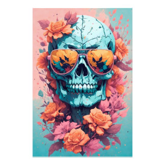 Calavera Floral Colorida フォトプリント