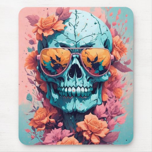 Calavera Floral Colorida マウスパッド (正面)