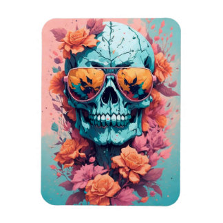 Calavera Floral Colorida マグネット