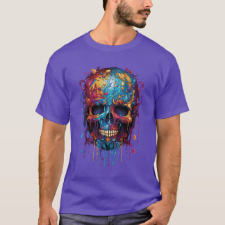 calavera multicolor tシャツ