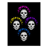 Calavera Skulls Pop Art Style ポスター (正面)