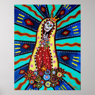 Calavera Virgenグアダルペ ポスター