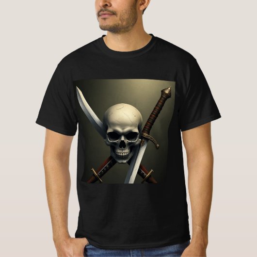 Calavera y Espadas: Diseño Rebelde Tシャツ (正面)