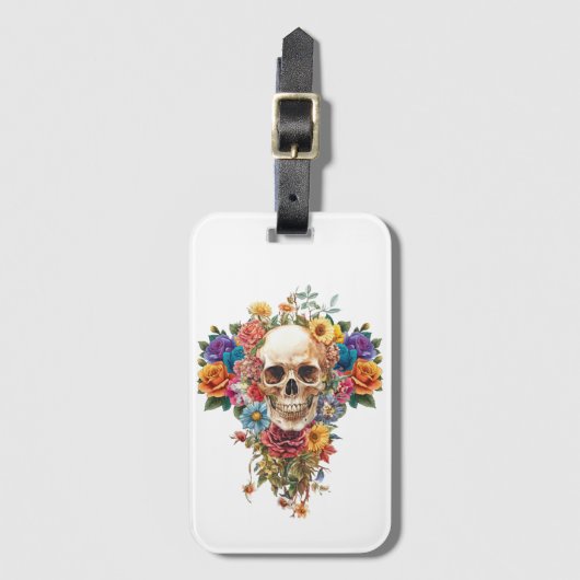 Calavera y flores ラゲッジタグ (正面縦)