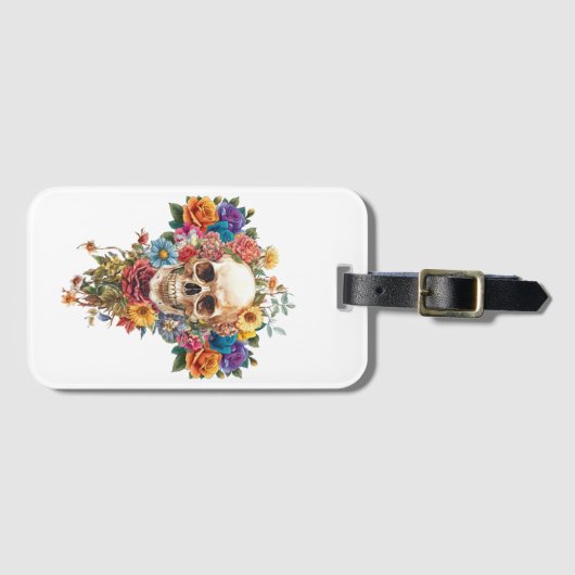 Calavera y flores ラゲッジタグ (正面横)