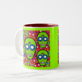 Calaverasの砂糖のスカル ツートーンマグカップ (正面左)