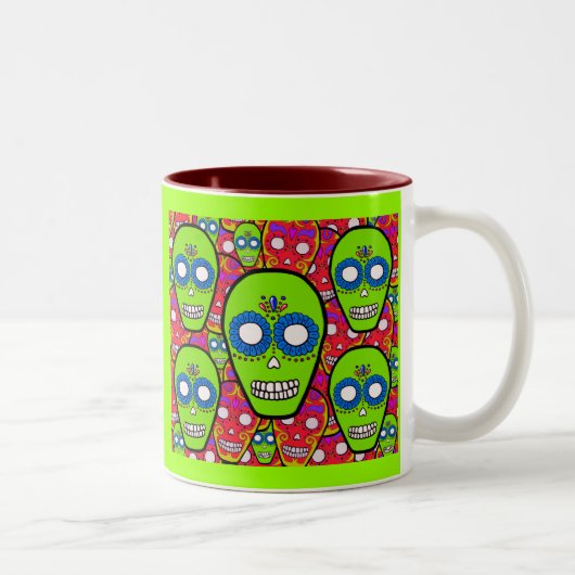 Calaverasの砂糖のスカル ツートーンマグカップ (右)