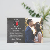 Calaveras esqueletos Halloween Gracias Boda Foto サンキューカード (スタンド正面)