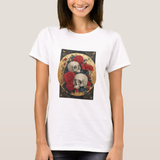 Calaveras, oro y rosas tシャツ