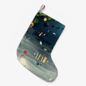 Calcetin navideño _Merry Christmas bird スモールクリスマスストッキング (正面 (吊り時))