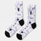 Calcetines de estampado integral con azul jeans ソックス (左)