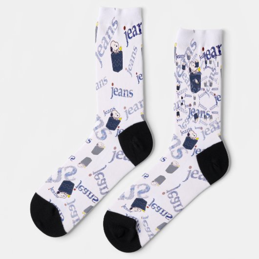 Calcetines de estampado integral con azul jeans ソックス (左)