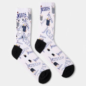 Calcetines de estampado integral con azul jeans ソックス (右)