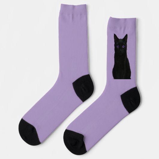 Calcetines sostenibles gato negro místico ソックス (左)