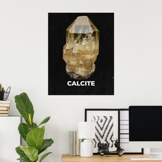 Calcite Crystal Gemstone ポスター (ホームオフィス)