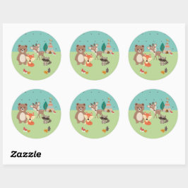 Calcomanía Animalitos del bosque ラウンドシール