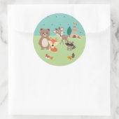 Calcomanía Animalitos del bosque ラウンドシール (バッグ)