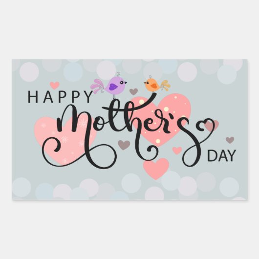 Calcomanía celebración "Happy Mother's Day" 長方形シール (正面)