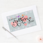 Calcomanía celebración "Happy Mother's Day" 長方形シール (封筒)