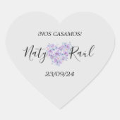 Calcomanía Floral en Tonos Lilas ハートシール (正面)