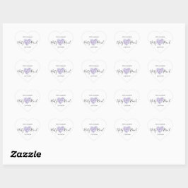 Calcomanía Floral en Tonos Lilas ハートシール