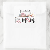 Calcomanía "Happy MOTHER'S DAY" the best mom ever スクエアシール (バッグ)