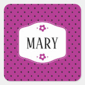 Calcomanía lunares, rótulo nombre スクエアシール (正面)