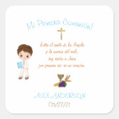 Calcomanía mi primera comunion スクエアシール (正面)