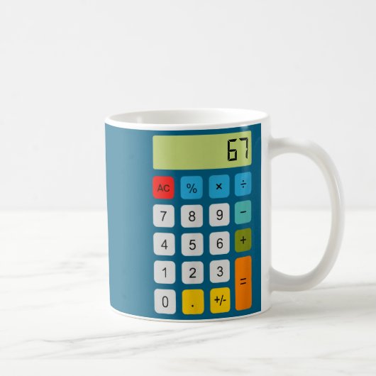 Calculator 67 Six Seven Funny Math Meme  コーヒーマグカップ (右)
