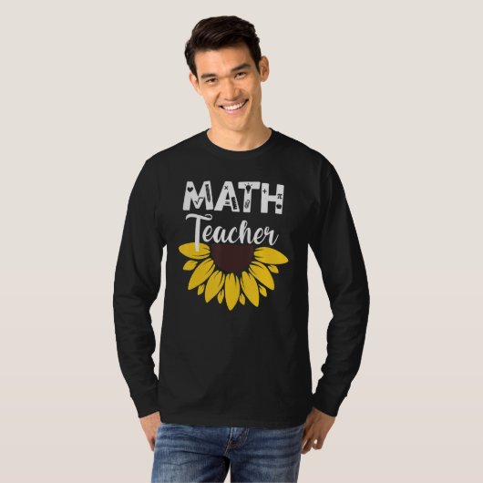 Calculus Joke Algebra Teacher Math Sunflower Math Tシャツ (正面フル)