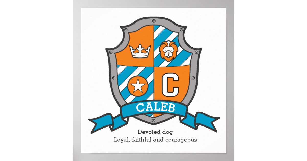 Calebの男の子cの名前およびオレンジ頂上ポスターを意味すること ポスター Zazzle Co Jp