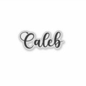 Caleb名 – 手書き書道 シール (正面)