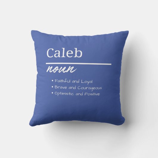 Caleb、少年のパーソナライズされた名前定義 クッション (裏面)