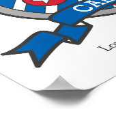 Caleb boys C name赤いブルークレストポスターを意味する ポスター (角)