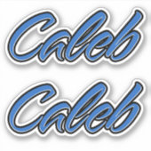 Caleb Name blue Aufkleber Sticker Stickerset シール (正面)