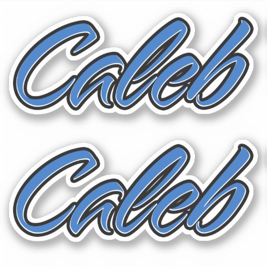 Caleb Name blue Aufkleber Sticker Stickerset シール (正面)