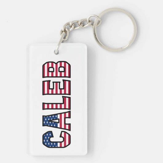 Caleb Name Vorname USA Flagge Anhänger Schlüssel キーホルダー (裏面)