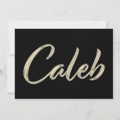Caleb Name white gold Handwriting Karte カード (正面)