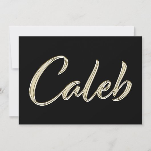 Caleb Name white gold Handwriting Karte カード (正面)
