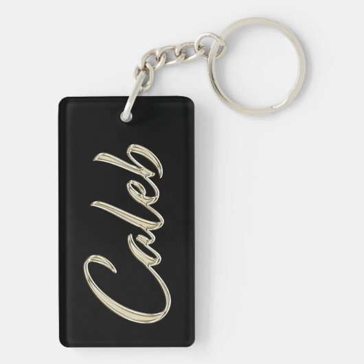 Caleb Name whitegold Schlüsselanhänger Anhänger キーホルダー (裏面)