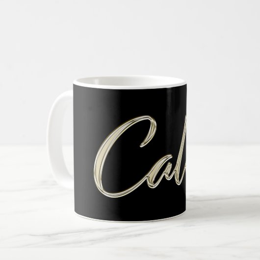 Caleb Name whitegold Tasse Teetasse Kaffeetasse コーヒーマグカップ (正面左)