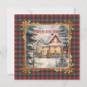 Caledonia Modern Scottish Tartan Christmas シーズンカード (正面)